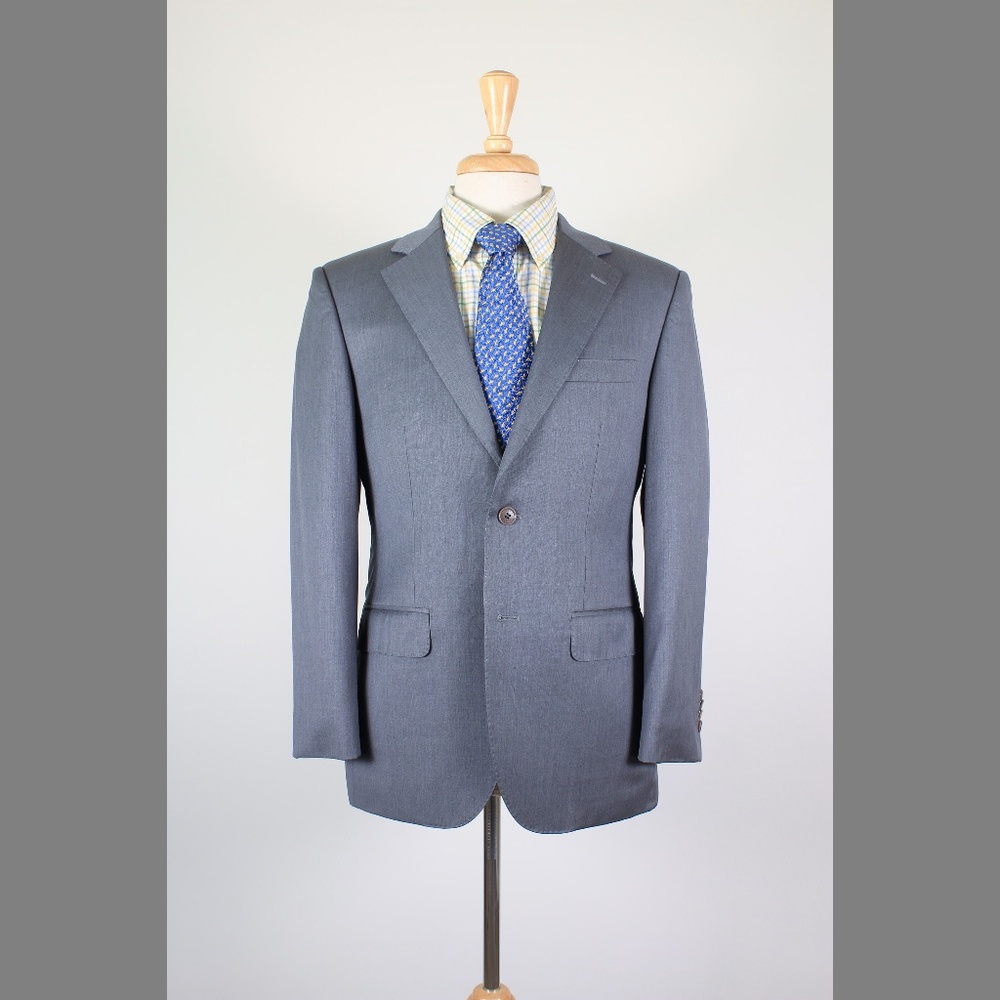 PalZileri 38S Gray Solid Wool Sport Coat